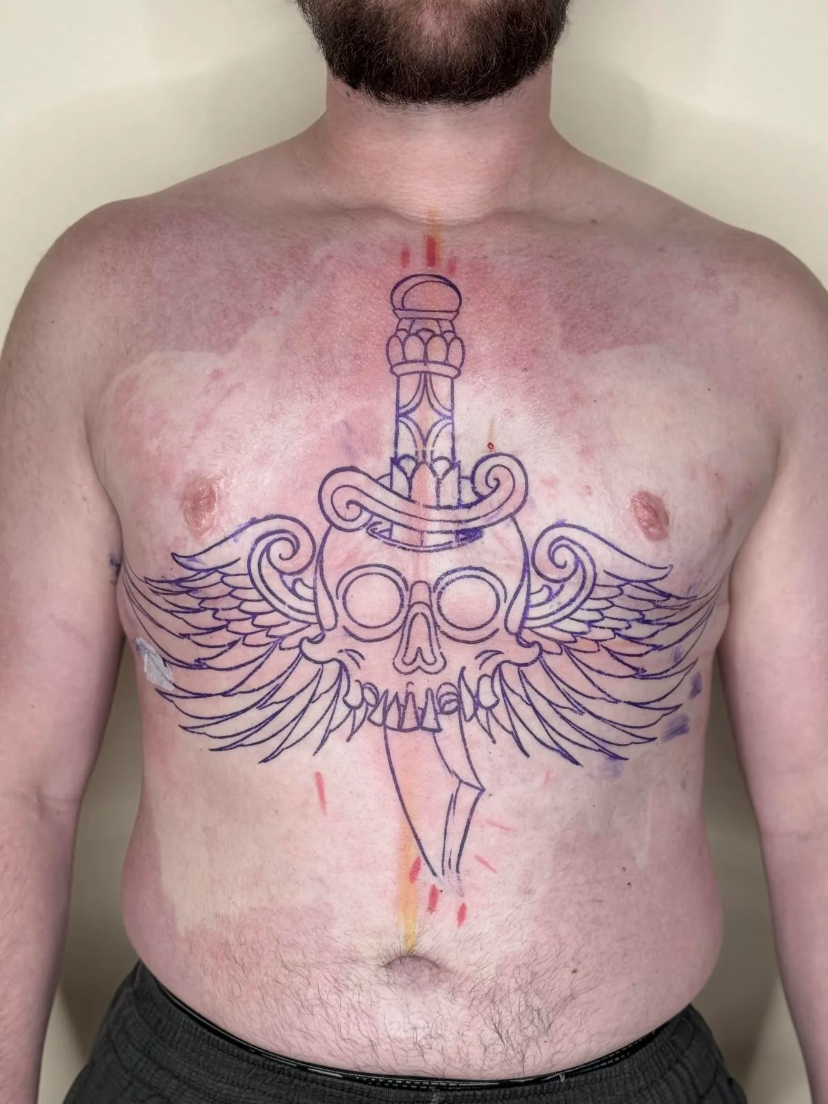 Cover-up Tattoo Stencil by Tim Lease