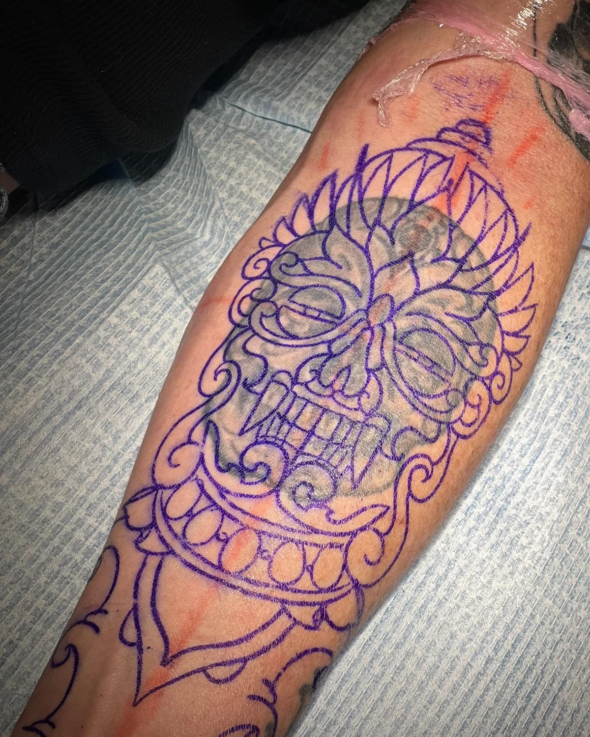 Cover-up Tattoo Stencil by Tim Lease